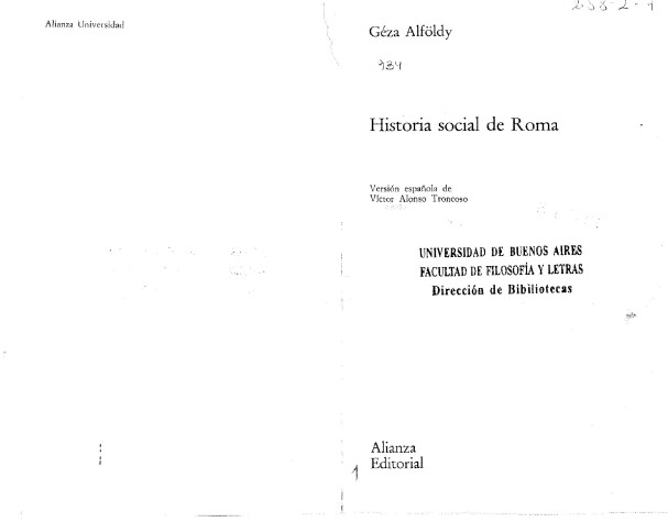 Book cover for Historia Social de Roma