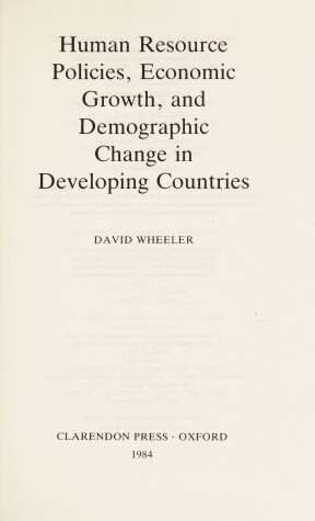 Book cover for Human Resource Policies, Economic Growth and Demographic Change in Developing Countries