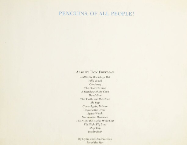 Book cover for Penguins, of All People