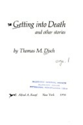 Cover of Getting Into Death and Other Stories