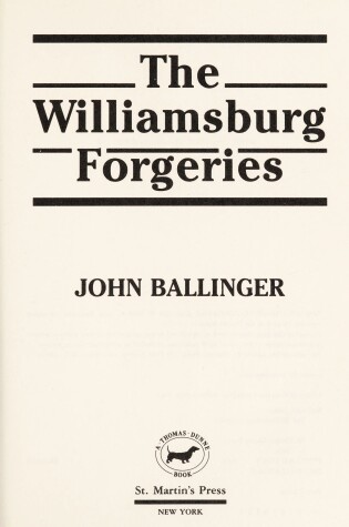 Cover of The Williamsburg Forgeries