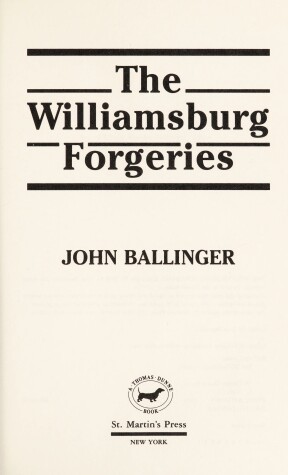 Book cover for The Williamsburg Forgeries