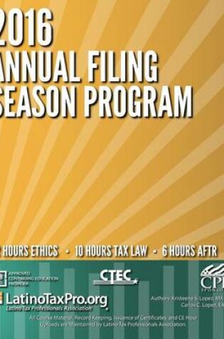 Cover of 2016 Annual Filing Season Program
