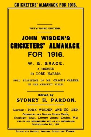 Cover of Wisden Cricketers' Almanack 1916