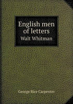 Book cover for English Men of Letters Walt Whitman