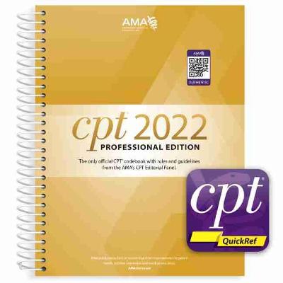 Book cover for CPT Professional 2022 and CPT QuickRef app bundle