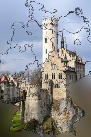 Cover of Outline Map of Germany with Neuschwanstein Castle as Background Journal