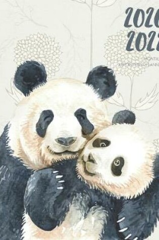 Cover of 2020-2022 Three 3 Year Planner Watercolor Panda Cub Monthly Calendar Gratitude Agenda Schedule Organizer