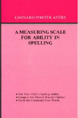 Cover of Measuring Ability Scale for Ability in Spelling