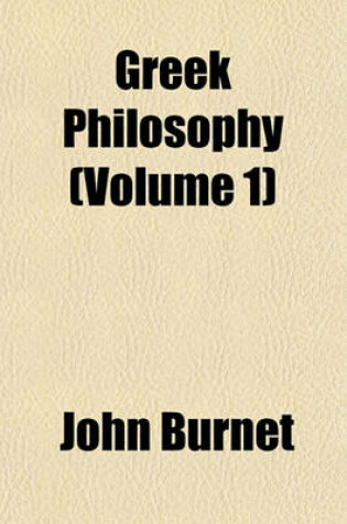 Cover of Greek Philosophy (Volume 1)