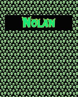 Cover of 120 Page Handwriting Practice Book with Green Alien Cover Nolan