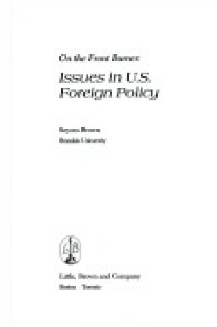 Cover of Issues in United States Foreign Policy