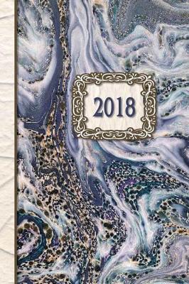 Book cover for 2018 Diary Purple Marble Design