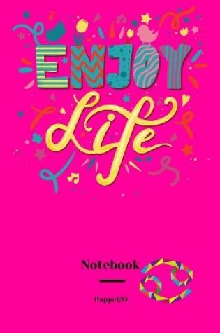 Cover of Lined Notebook Cancer Sign Cover Hollywood Cerise color 160 pages 6x9-Inches