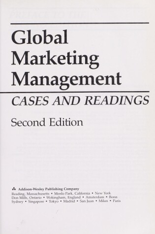 Cover of Global Marketing Management