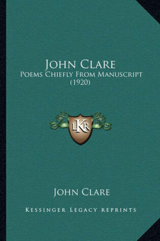 Cover of John Clare John Clare