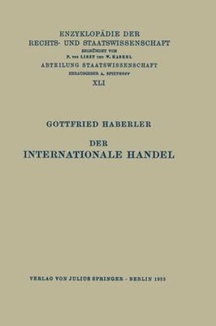 Cover of Der Internationale Handel