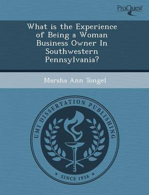 Book cover for What Is the Experience of Being a Woman Business Owner in Southwestern Pennsylvania?