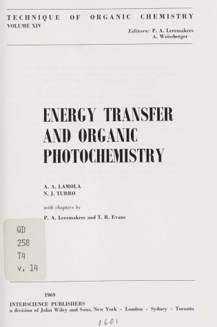 Cover of Energy Transfer and Organic Photochemistry