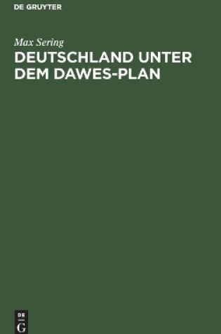 Cover of Deutschland Unter Dem Dawes-Plan