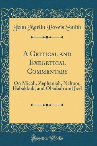 Cover of A Critical and Exegetical Commentary