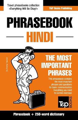 Book cover for English-Hindi phrasebook and 250-word mini dictionary