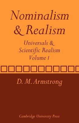 Book cover for Nominalism and Realism: Volume 1