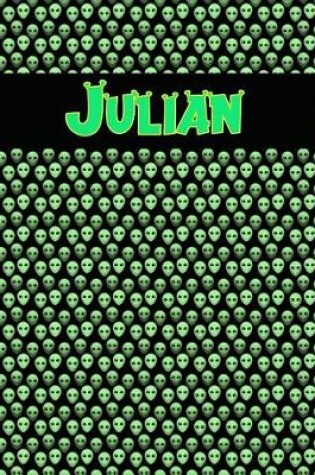 Cover of 120 Page Handwriting Practice Book with Green Alien Cover Julian