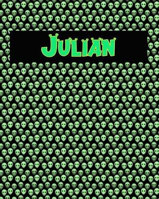 Book cover for 120 Page Handwriting Practice Book with Green Alien Cover Julian