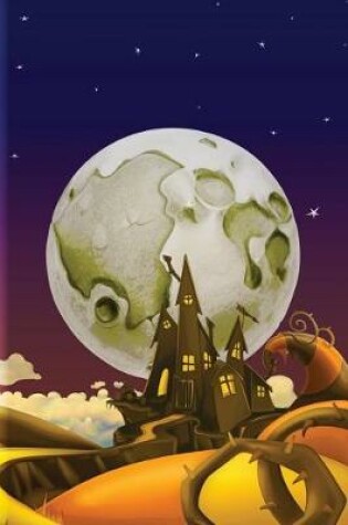 Cover of Cartoon Moon Haunted House Grid Notebook