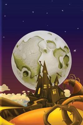 Cover of Cartoon Moon Haunted House Grid Notebook