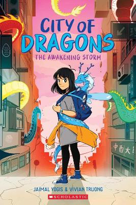 Book cover for The Awakening Storm: A Graphic Novel (City of Dragons #1)