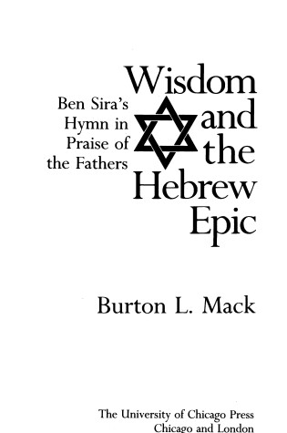 Cover of Wisdom and the Hebrew Epic