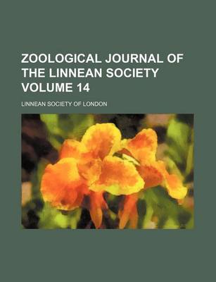 Book cover for Zoological Journal of the Linnean Society Volume 14