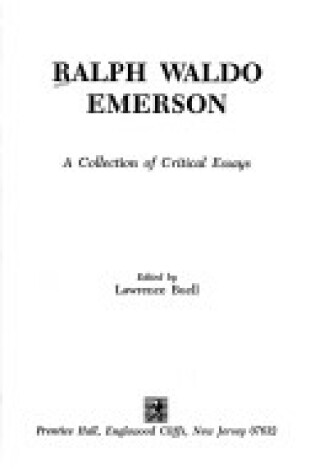 Cover of Ralph Waldo Emerson