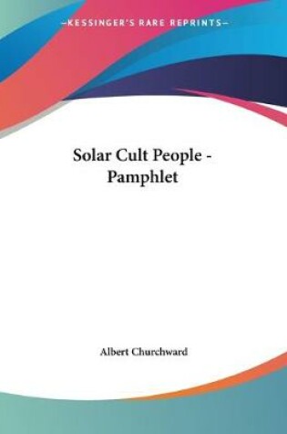 Cover of Solar Cult People - Pamphlet