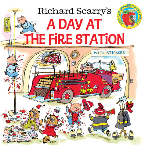 Book cover for Richard Scarry's A Day at the Fire Station