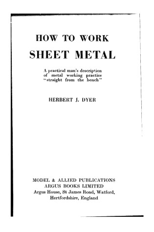 Cover of How to Work Sheet Metal