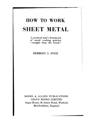 Cover of How to Work Sheet Metal