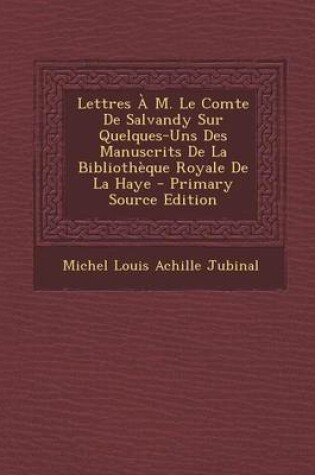 Cover of Lettres A M. Le Comte de Salvandy Sur Quelques-Uns Des Manuscrits de La Bibliotheque Royale de La Haye - Primary Source Edition