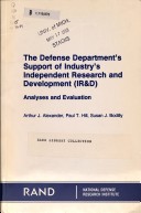 Book cover for The Defense Department's Support of Industry's Independent Research and Developme (Ir&D)