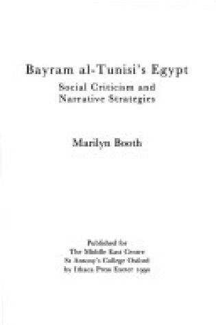 Cover of Bayram Al-Tunisi's Egypt