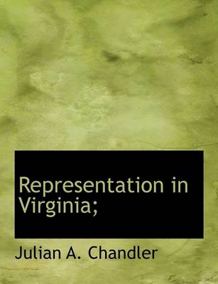 Book cover for Representation in Virginia;