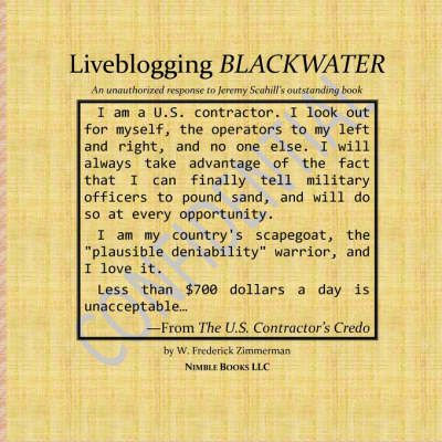 Book cover for Liveblogging Blackwater by Jeremy Scahill