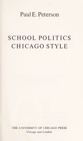 Book cover for School Politics Chicago Style