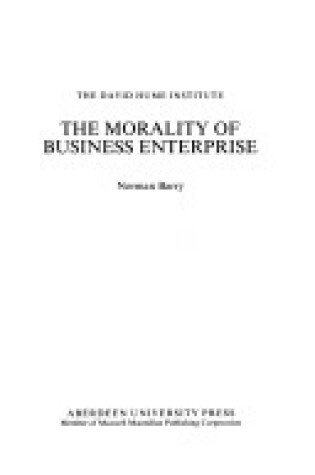 Cover of Morality of Business Enterprise