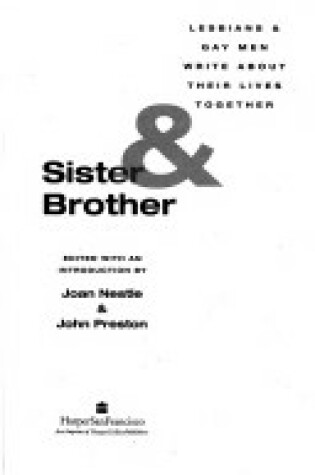 Cover of Sister and Brother: Lesbians and Gay Men Write about Their Lives Together