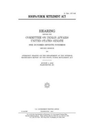 Cover of Hoopa-Yurok Settlement Act