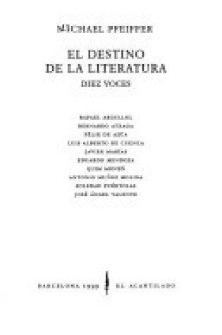 Cover of El Destino de La Literatura