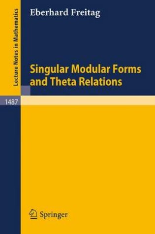 Cover of Singular Modular Forms and Theta Relations